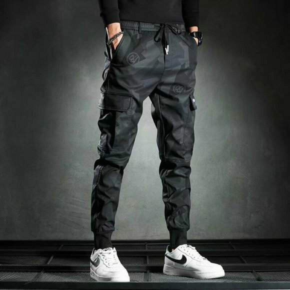 Men Casual Jogger Pants Combat Loose Urban Trousers - Picture 1 of 9
